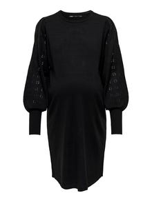 ONLY Mama - À manches longues Robe en maille -Black - 15285982
