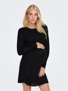 ONLY Mama pufærme Strikket kjole -Black - 15285982