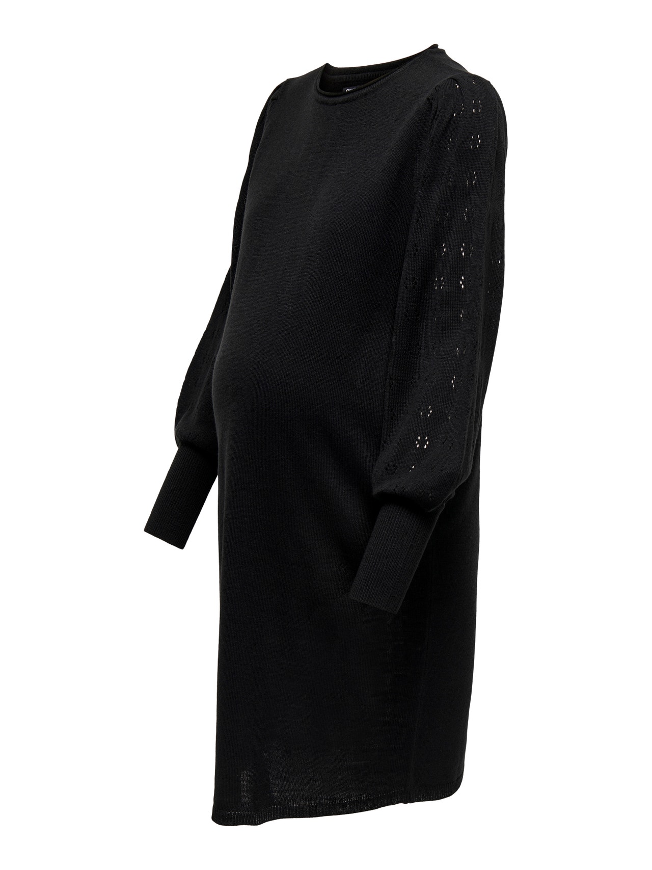ONLY Comfort Fit O-Neck Maternity Long dress -Black - 15285982