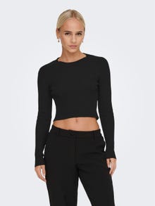 ONLY O-hals Pullover -Black - 15285994