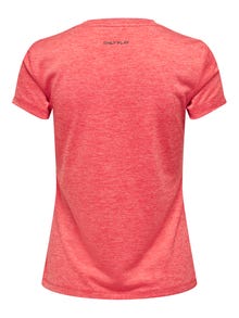 ONLY Ensfarvet Trænings-T-shirt -Sun Kissed Coral - 15285999