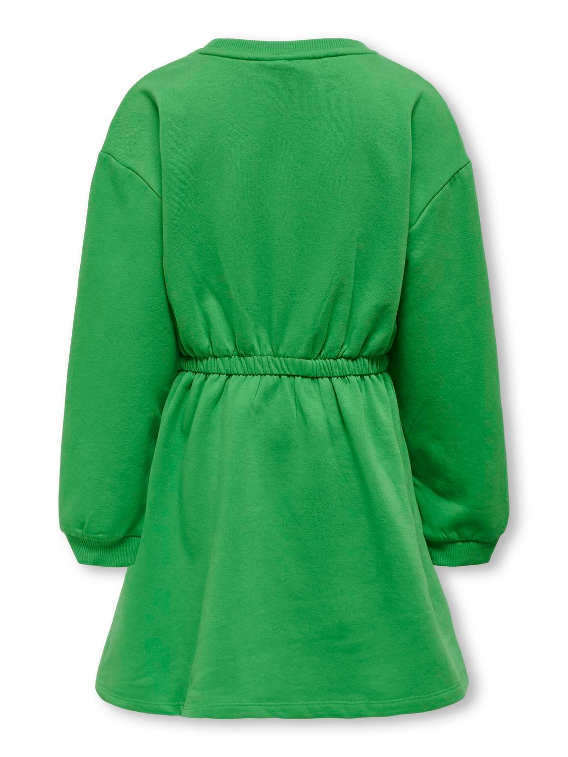 ONLY O-Neck Sweat Dress -Kelly Green - 15286059