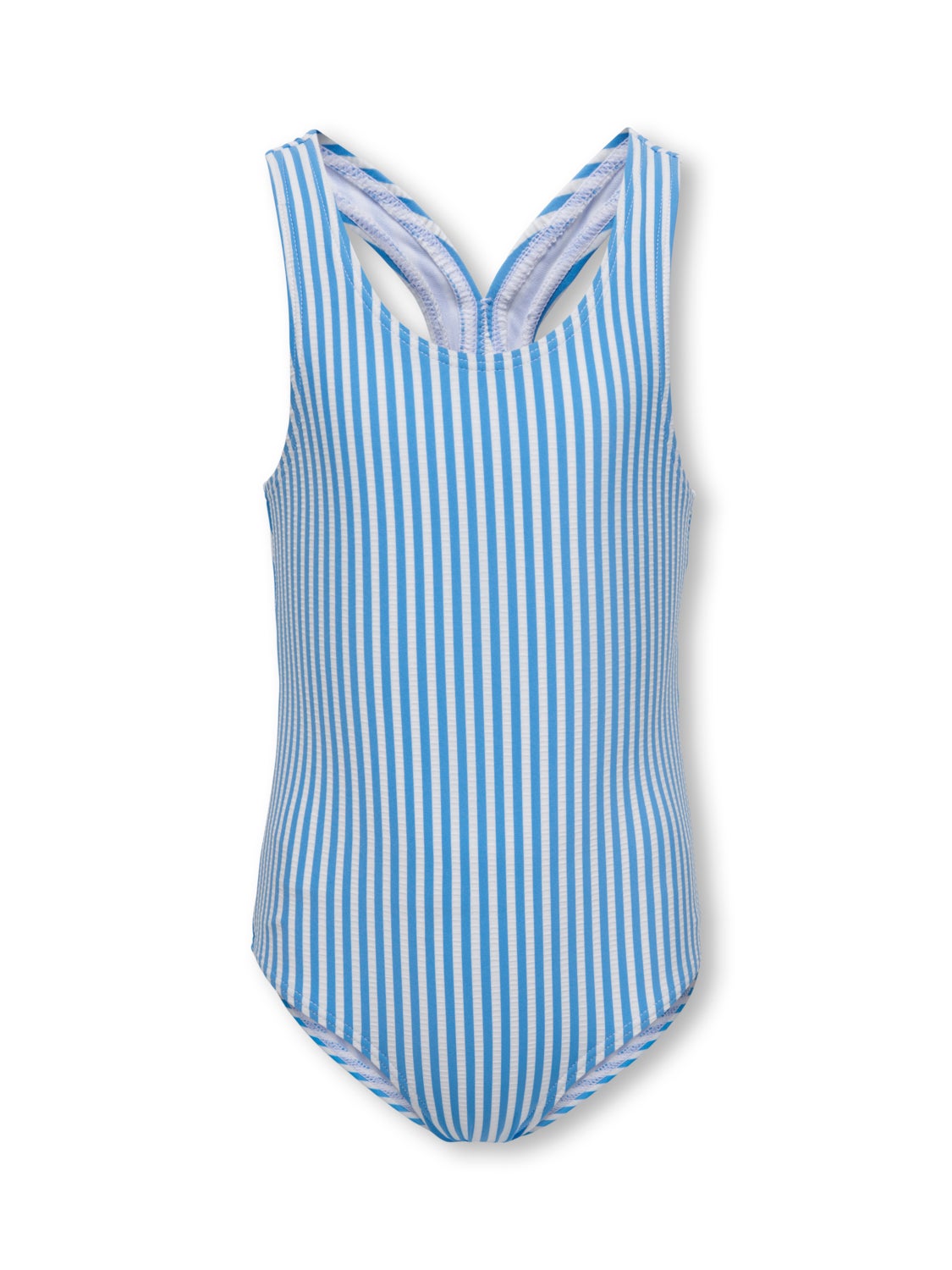 Light blue and cheap white striped bathing suit