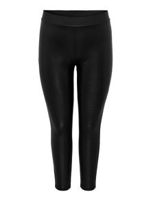 ONLY Curvy coated leggings -Black - 15286255