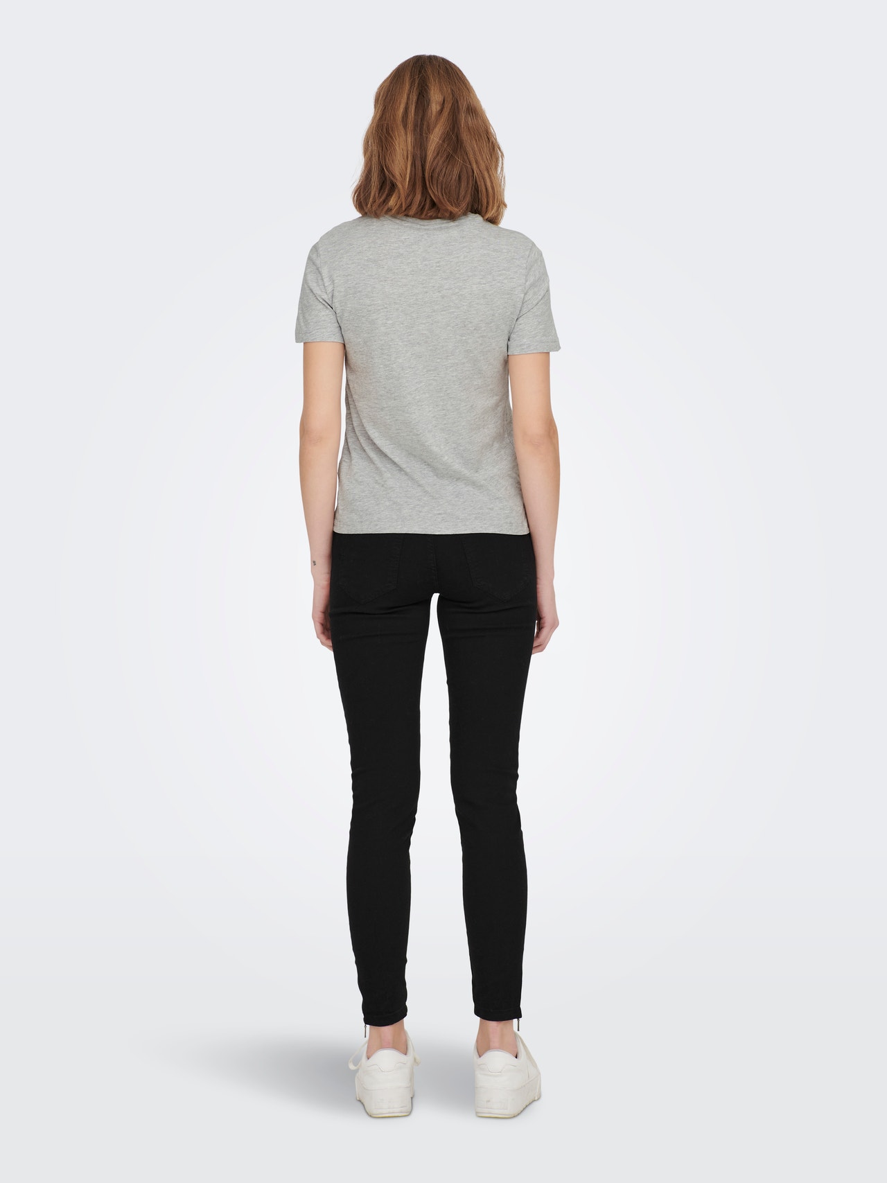 ONLY Normal geschnitten Rundhals T-Shirt -Light Grey Melange - 15286374