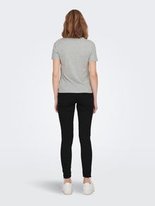 ONLY Regular Fit O-Neck T-Shirt -Light Grey Melange - 15286374