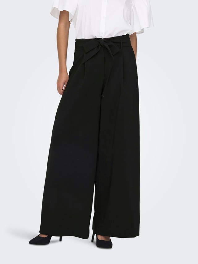 ONLY High Waisted Wide Pants With Belt - 15286399