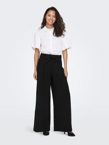 ONLY High Waisted Wide Pants With Belt -Black - 15286399