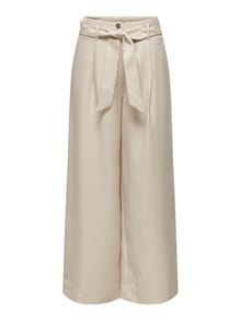 ONLY High Waisted Wide Pants With Belt -Sandshell - 15286399