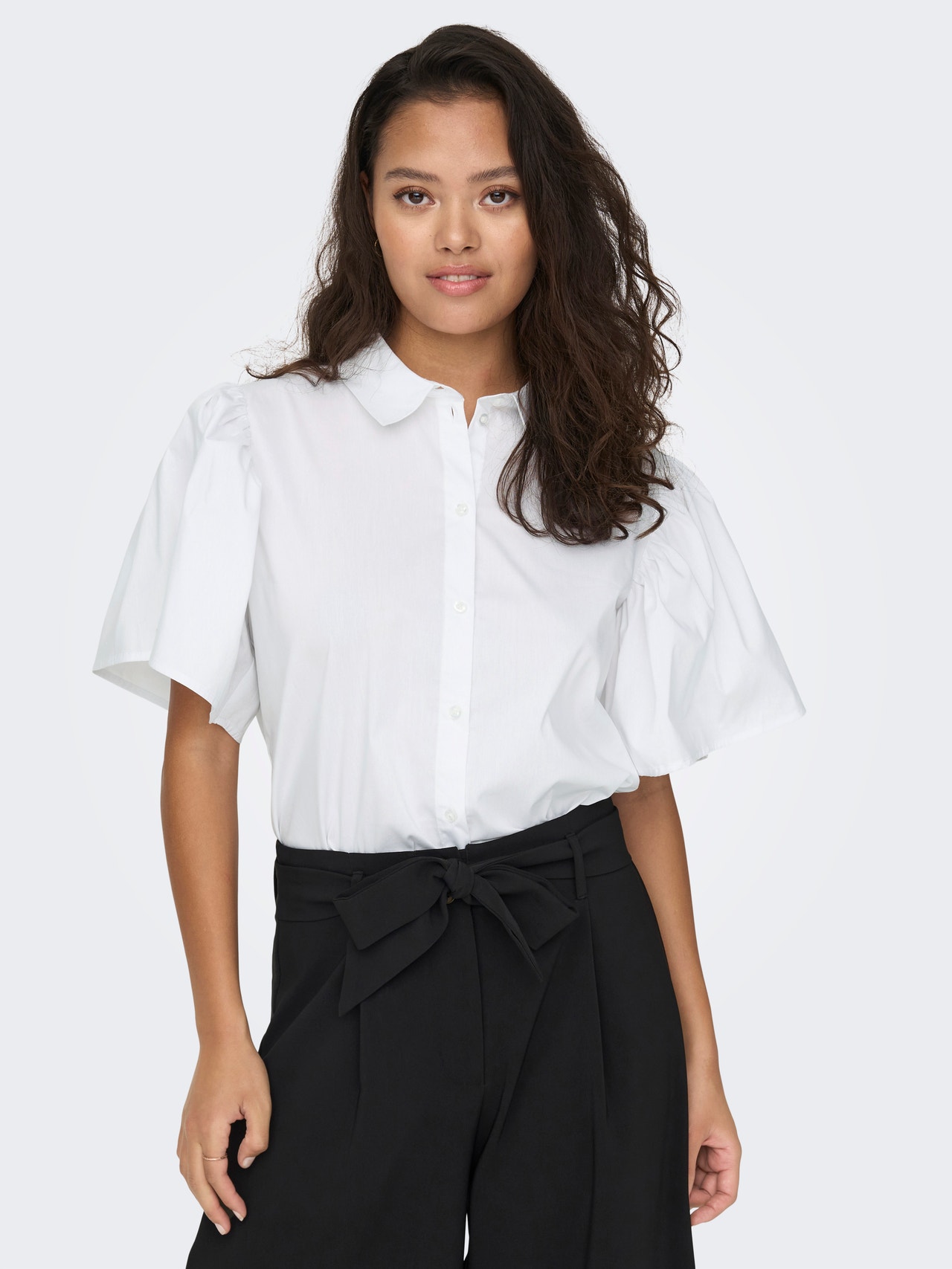 ONLY Regular Fit Shirt with Bell Sleeves -White - 15286420
