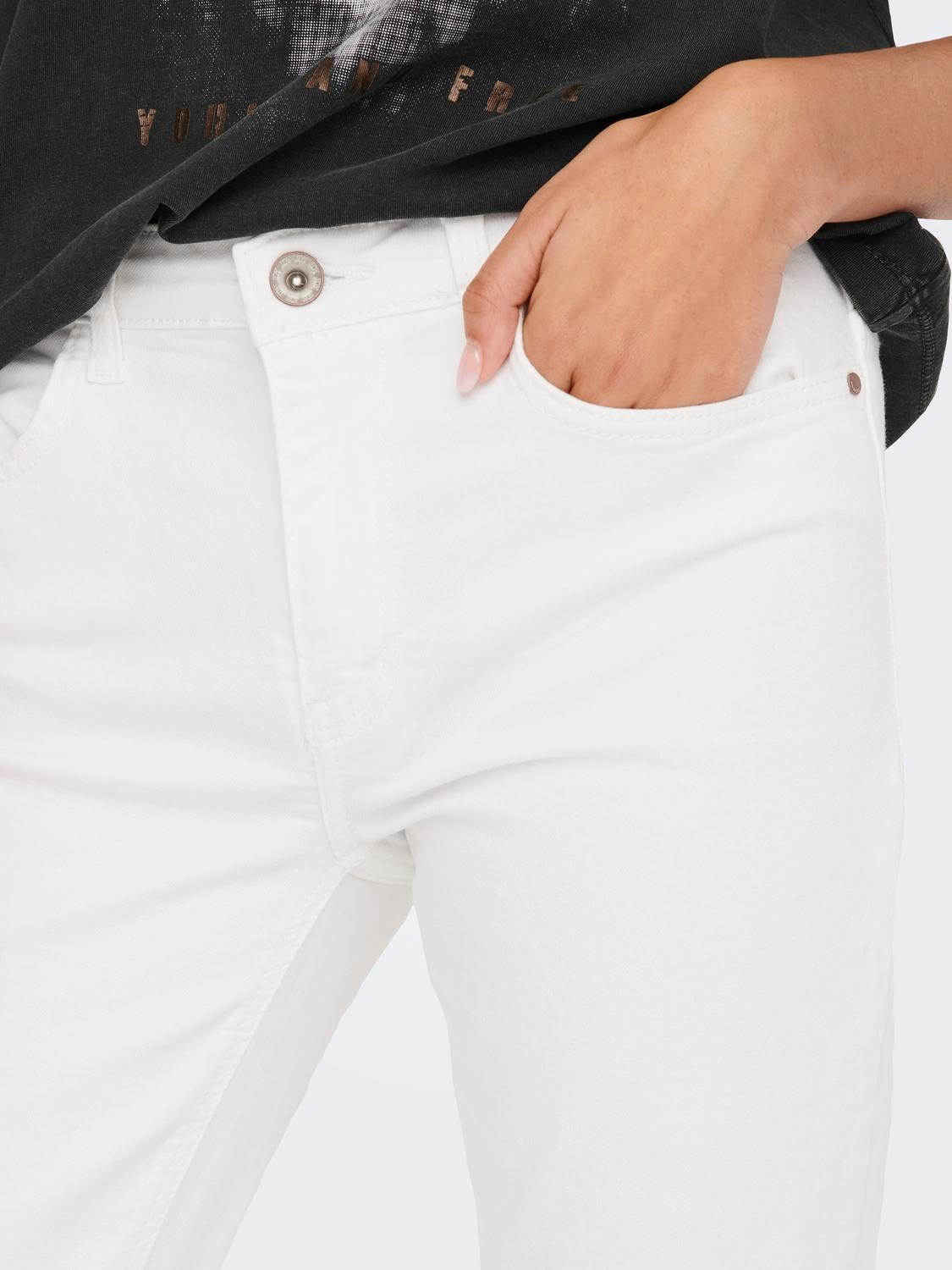 ONLY Skinny Fit Mid waist Jeans -White Denim - 15286523