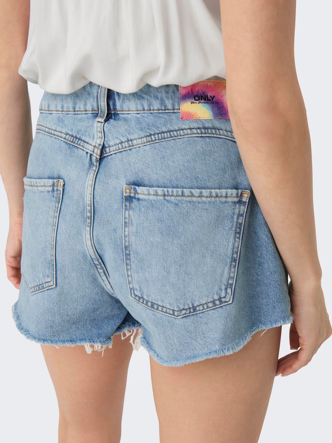 High waisted cheap destroyed shorts