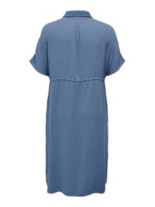 ONLY Normal passform Skjortkrage Lång klänning -Vintage Indigo - 15286585