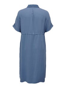 ONLY Robe longue Regular Fit Col chemise -Vintage Indigo - 15286585