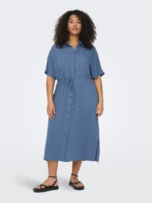 ONLY Regular fit Overhemd kraag Lange jurk -Vintage Indigo - 15286585