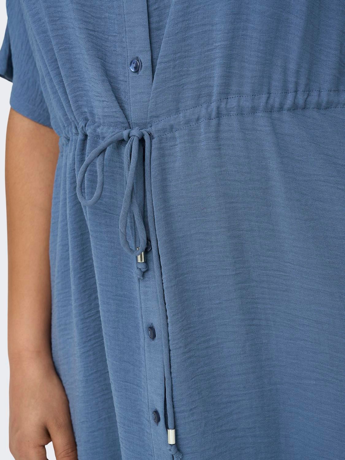 ONLY Regular Fit Shirt collar Long dress -Vintage Indigo - 15286585