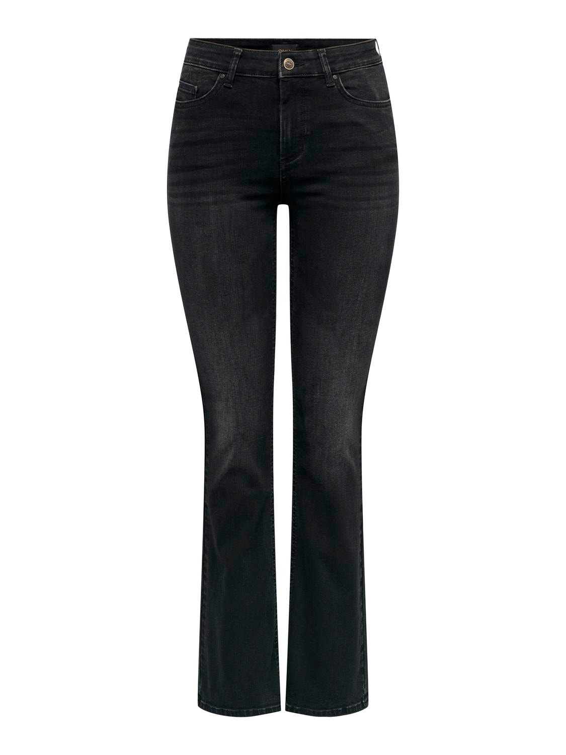 ONLY ONLBlush Mid Waist Flared Jeans -Washed Black - 15286686