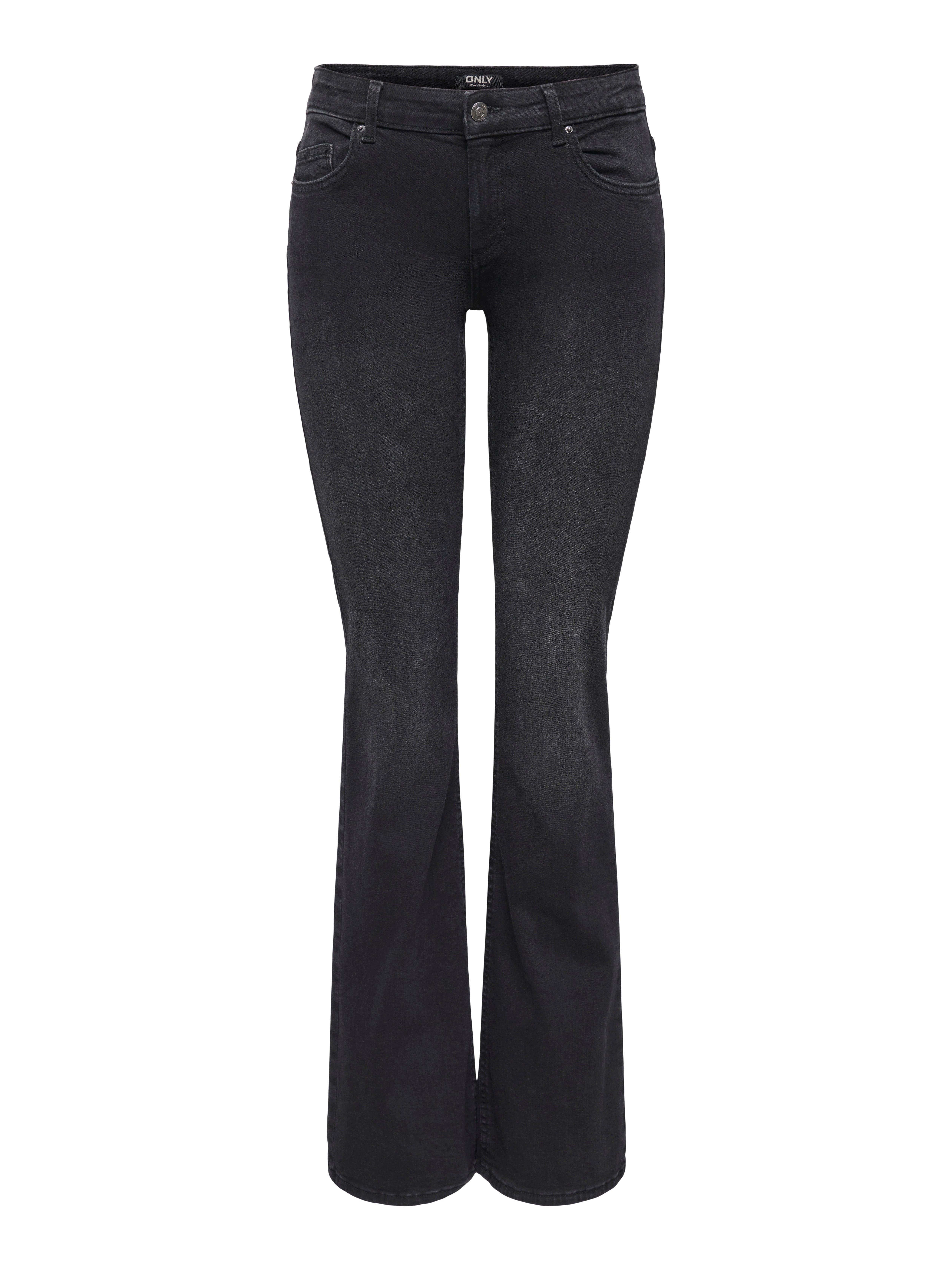ONLBLUSH Mittlere Taille Ausgestellt Jeans | Schwarz | ONLY® 