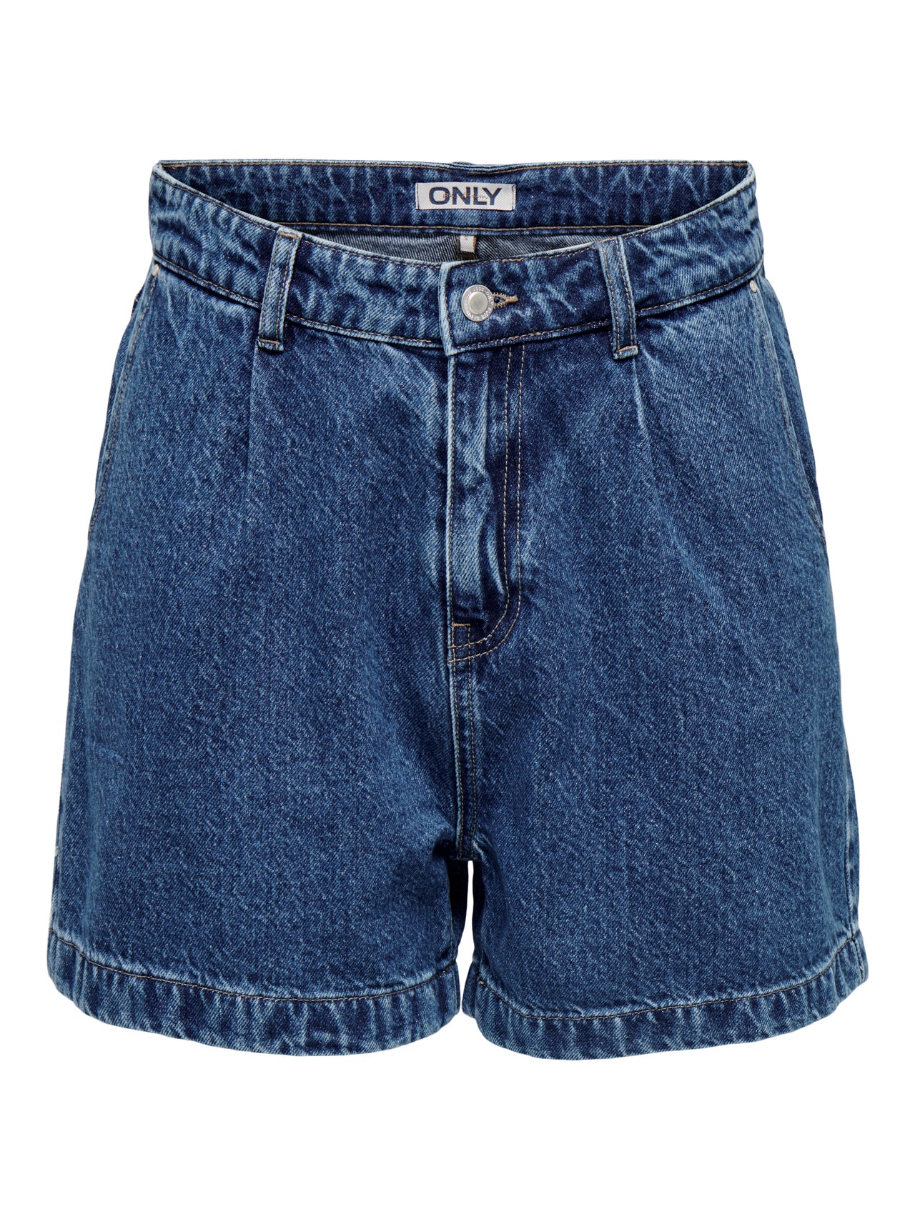 ONLY Denimshorts med høj talje  -Medium Blue Denim - 15286694