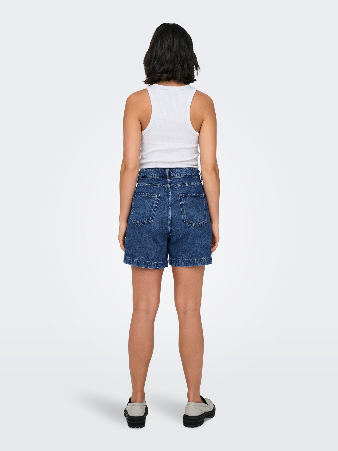 ONLY Wide leg fit High waist Shorts -Medium Blue Denim - 15286694