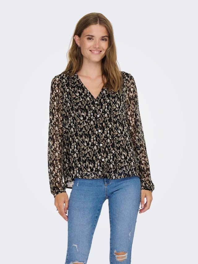 ONLY V-NECK TOP WITH LONG SLEEVES - 15286738