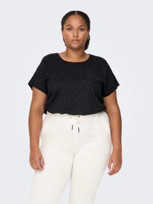 ONLY Curvy Patterned Top -Black - 15286833