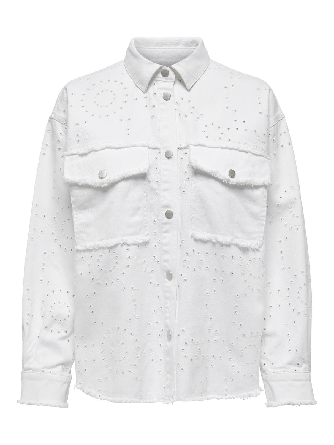 ONLY Patterned Denim Jacket -Bright White - 15286848