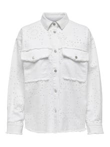 ONLY Spread collar Buttoned cuffs Dropped shoulders Jacket -Bright White - 15286848