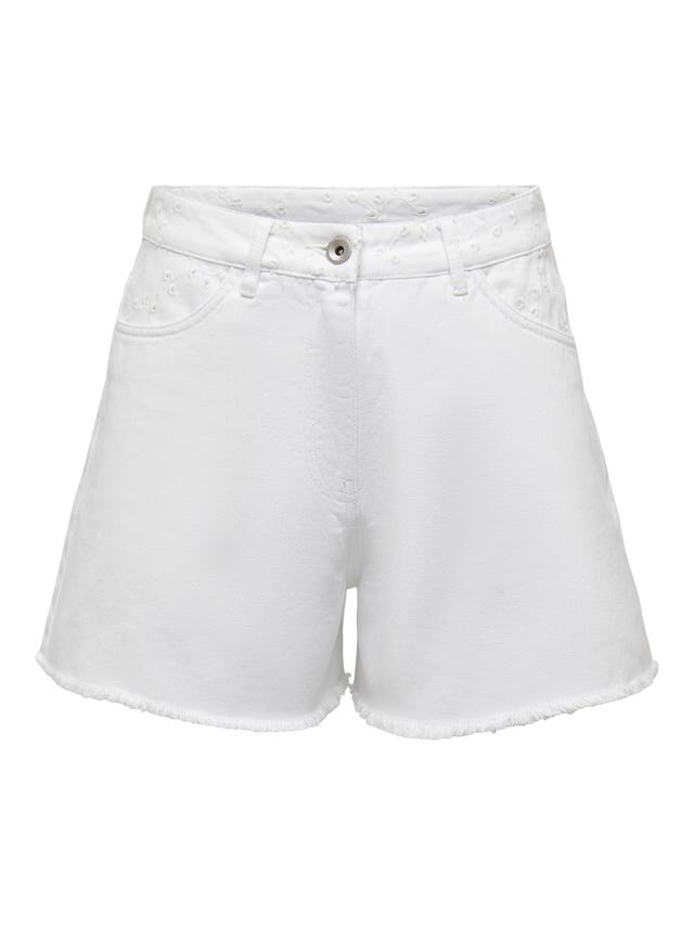 ONLY Normal geschnitten Hohe Taille Offener Saum Shorts - 15286849