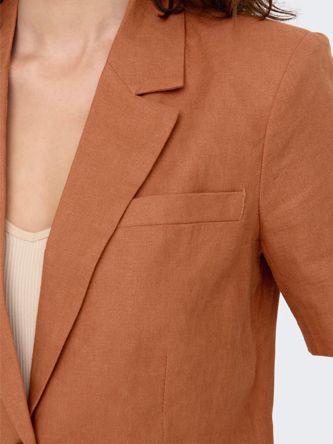 ONLY Cropped Short Sleeves Linen Blazer -Sierra - 15286866