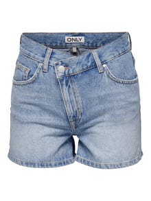 ONLY Straight Fit High waist Shorts -Light Blue Denim - 15286886