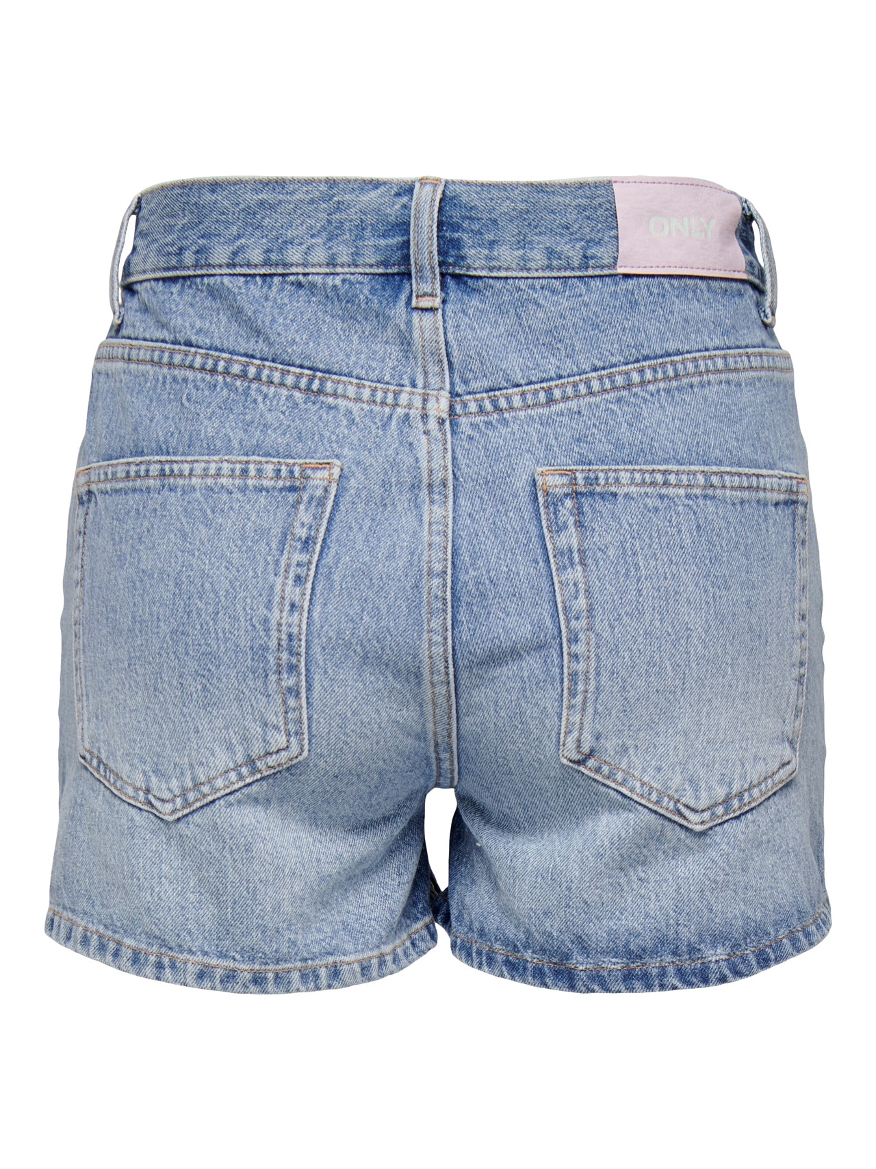ONLY Shorts Straight Fit Taille haute -Light Blue Denim - 15286886