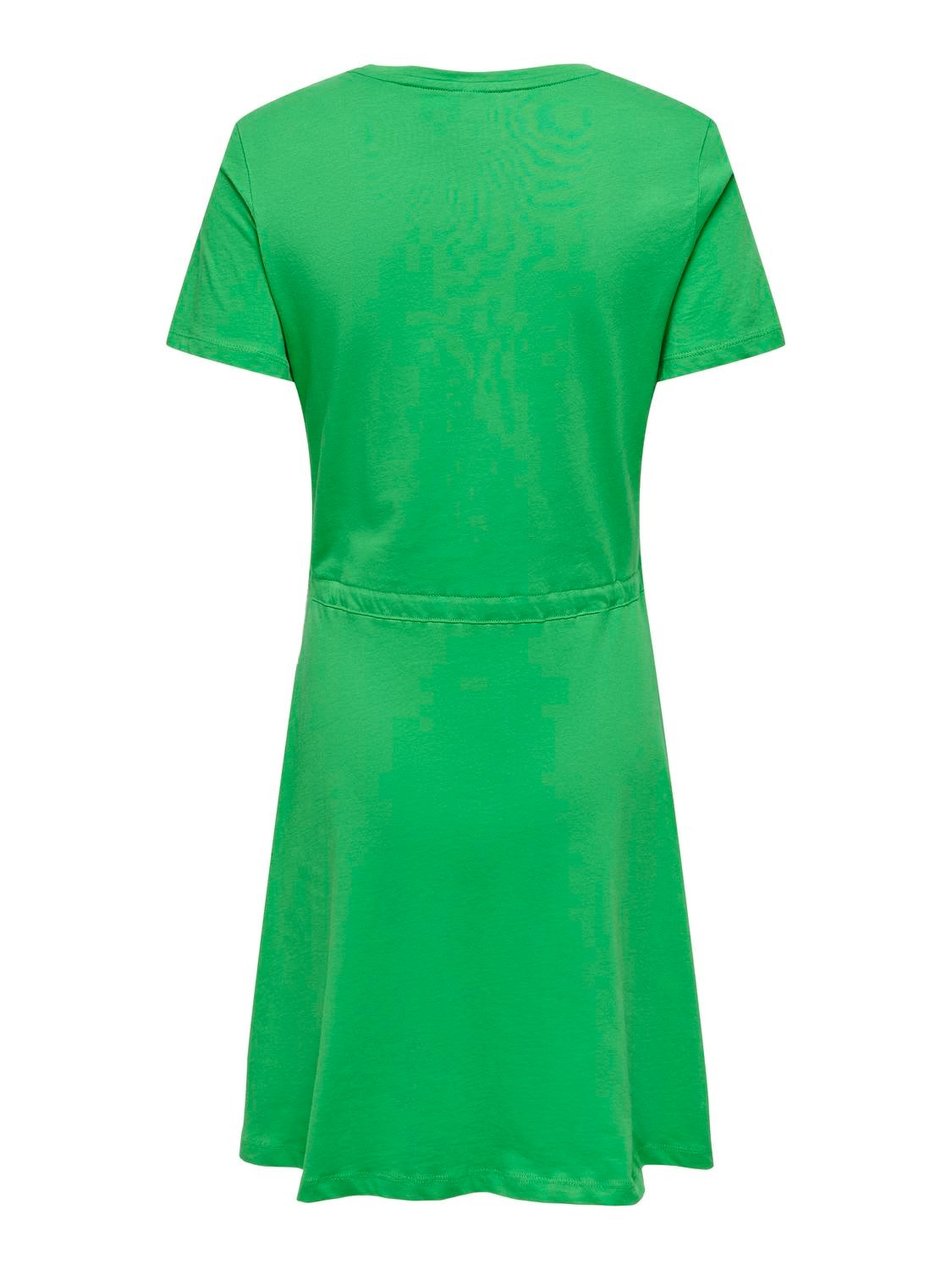 NWT Halara Mini Dress Medium Army Green Short Sleeve Deep V Neck Button  Front