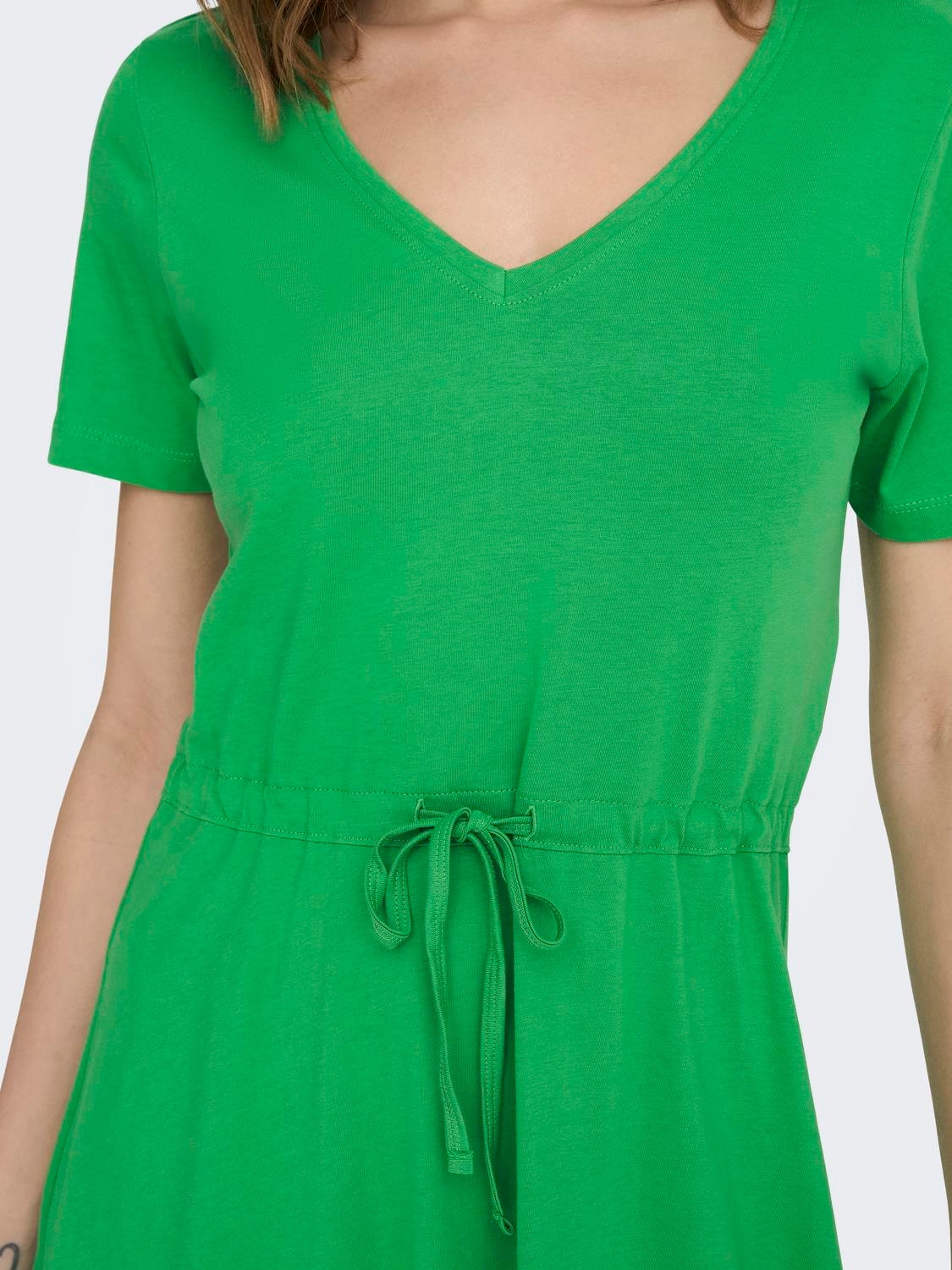ONLY Mini v-neck dress -Kelly Green - 15286935