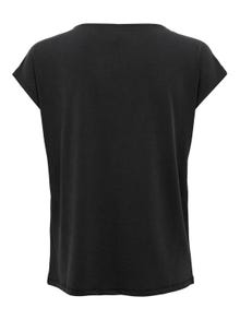 ONLY Normal geschnitten V-Ausschnitt Top -Black - 15287041