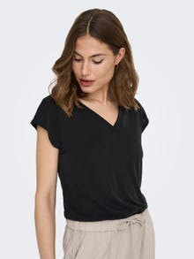 ONLY Regular Fit V-Neck Top -Black - 15287041