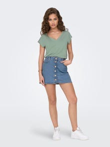 ONLY Normal geschnitten V-Ausschnitt Top -Lily Pad - 15287041