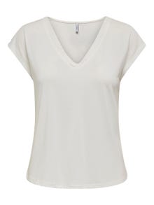 ONLY Tops Corte regular Cuello en V -Cloud Dancer - 15287041