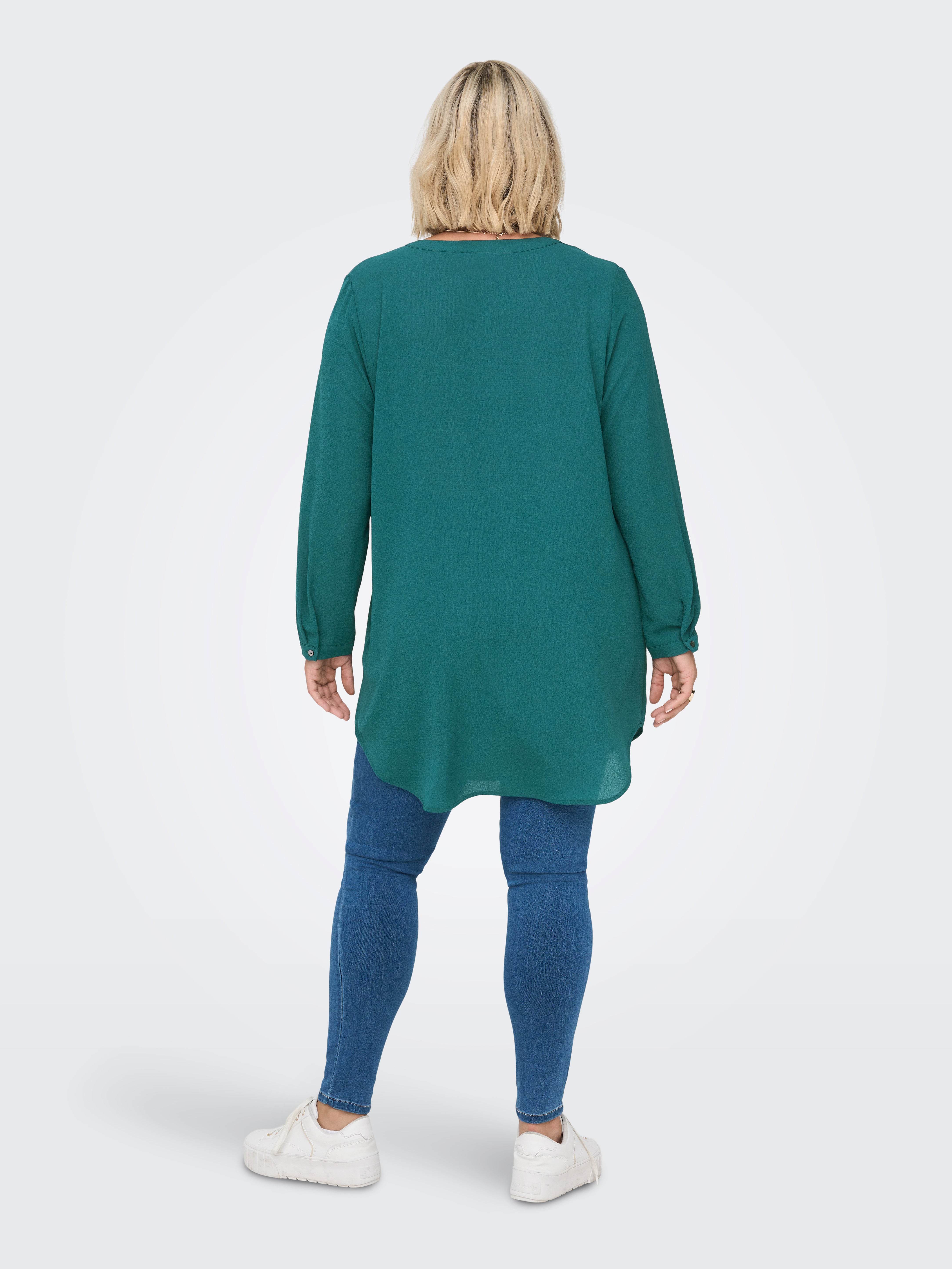 Curvy long tunic Shirt | Dark Green | ONLY®