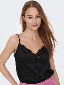 ONLY Singlet Top With Lace Details -Black - 15287104