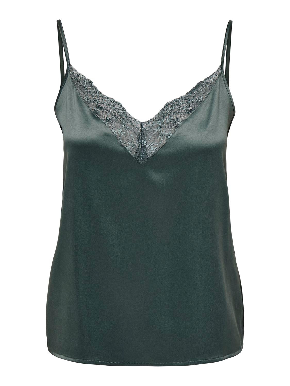 ONLY Singlet Top With Lace Details -Balsam Green - 15287104