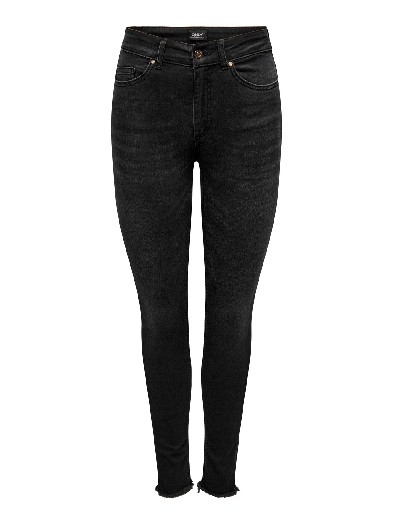 ONLY ONLBLUSH High Waist SKINNY ANKLE Jeans -Washed Black - 15287159