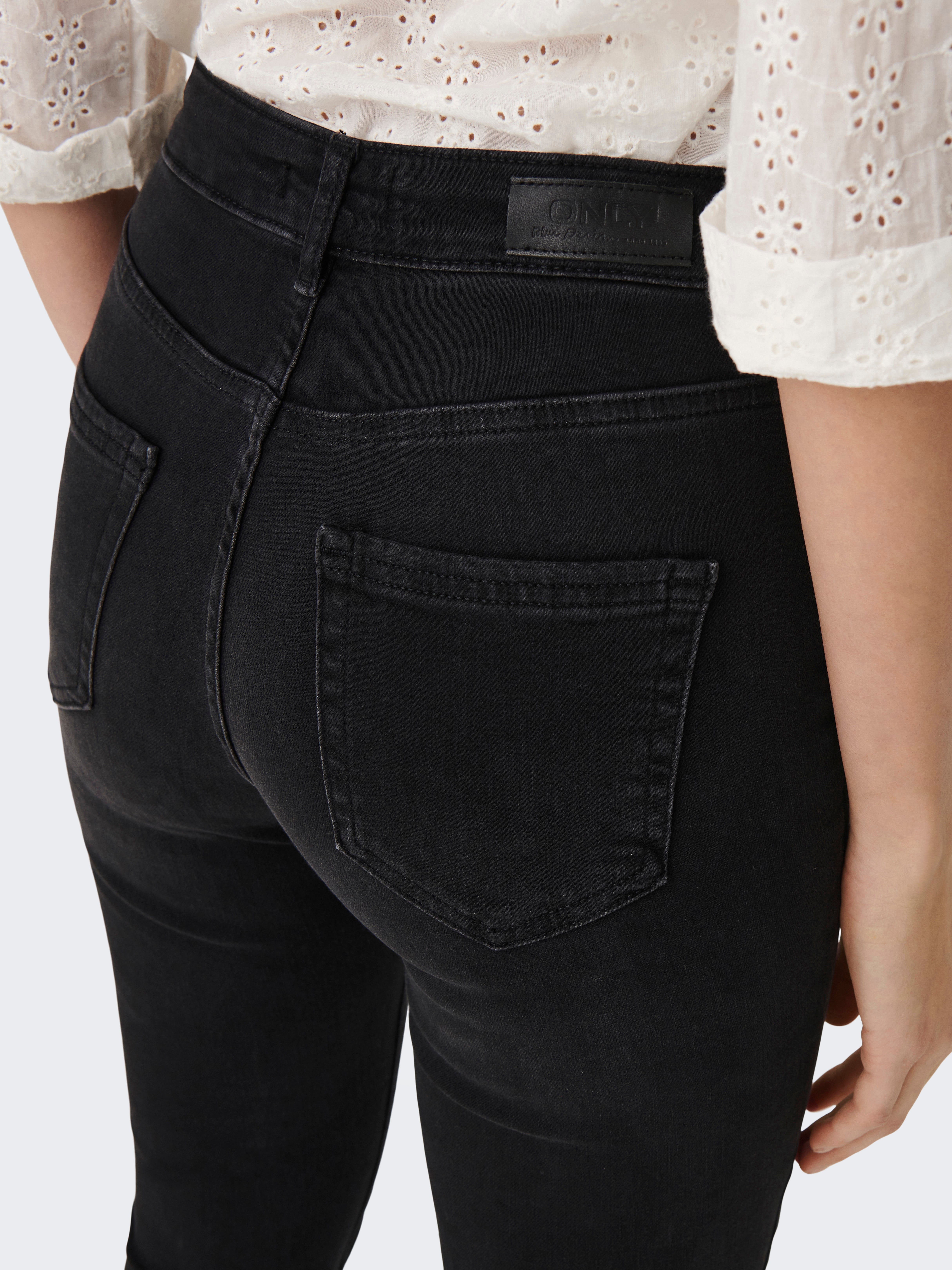 ONLY Onliconic HW SK Long ANK Dnm Fn Ptt Jeans, Black Denim, 28W X 30L Para Mujer