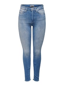 ONLY ONLBLUSH High Waist SKinny ANKLE Jeans -Light Blue Denim - 15287165