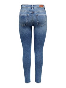 ONLY ONLBLUSH High Waist SKINNY ANKLE RAW Jeans -Medium Blue Denim - 15287167