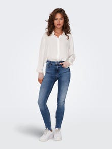 ONLY ONLBLUSH High Waist SKINNY ANKLE RAW Jeans -Medium Blue Denim - 15287167