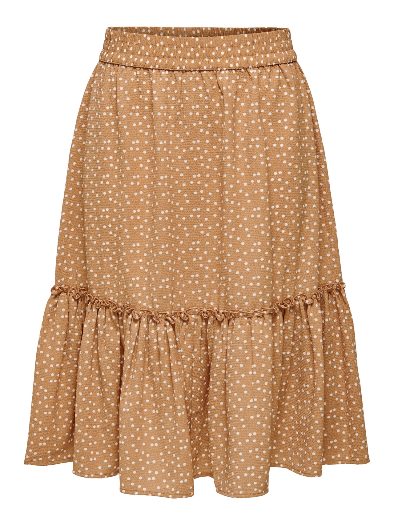 ONLY Midi nederdel med flæser -Camel - 15287220