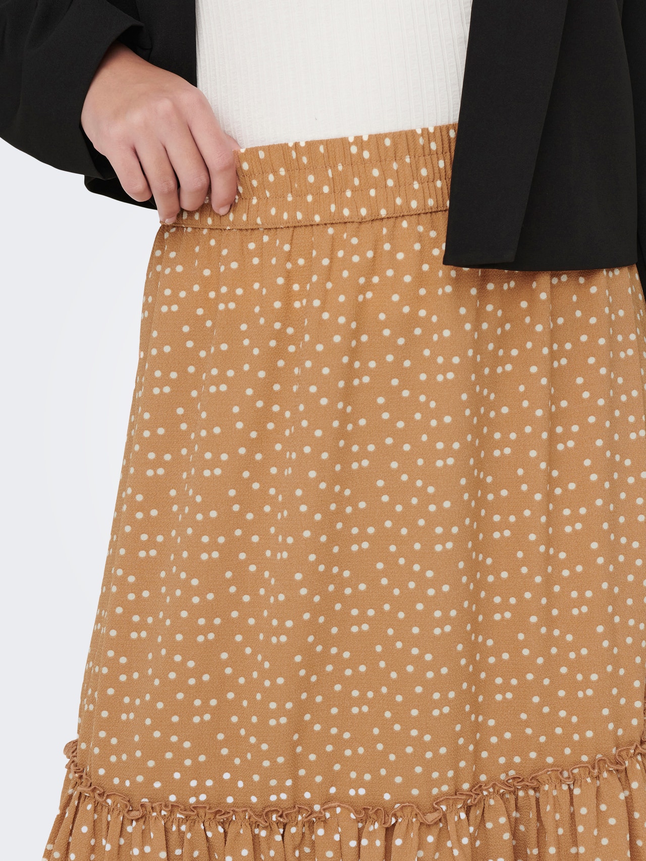 ONLY Midi skirt with frills  -Camel - 15287220