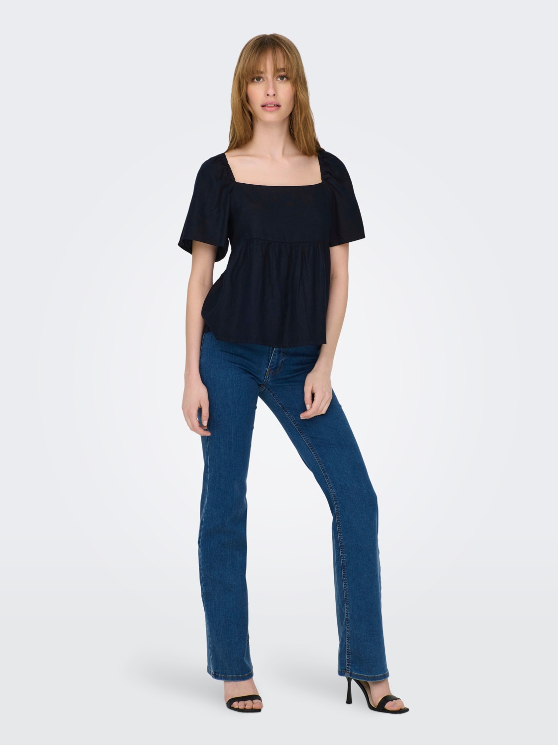 ONLY Volume Top With Square Neck -Sky Captain - 15287230