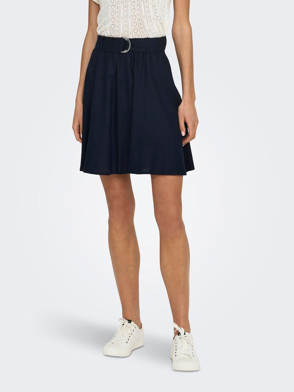 John Lewis Girls' Adjustable Waist Stain Resistant A-Line School Skirt, Navy  at John Lewis & Partners
